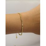 Pulseira Feminina Bolinhas Achatadas 17,5cm + Extensor