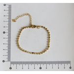 Pulseira Feminina Bolinhas Achatadas 17,5cm + Extensor