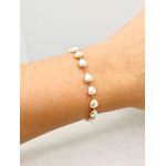 Pulseira Coração Pérola 17+5cm