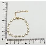Pulseira Coração Pérola 17+5cm