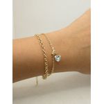 Pulseira 2x1 Coração Zircônia 16+5cm