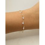 Pulseira Zircônias Gota Penduradas 17+5cm