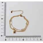 Pulseira Dupla de Coração e Elos 