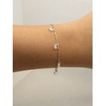 Pulseira Zircônias Redondas Penduradas 16+5cm