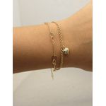 Pulseira Dupla de Coração e Elos 
