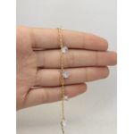 Pulseira Zircônias Redondas Penduradas 16+5cm