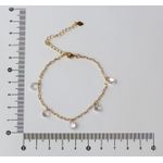 Pulseira Zircônias Redondas Penduradas 16+5cm