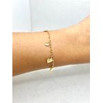 Pulseira pingente coração 16,5+5cm