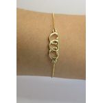 Pulseira 3 Corações 14+5cm