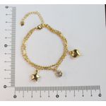 Pulseira Feminina 2x1 17,5cm + Extensor