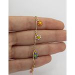 Pulseira Margaridas Coloridas 18cm