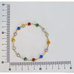 Pulseira Feminina Pedras Coloridas 19cm