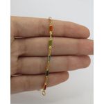 Pulseira Feminina Pedras Coloridas 19cm