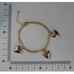 Pulseira 2x1 Bolinhas e Coração 17+5cm