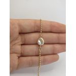 Pulseira Bolinhas e Pérola Barroca 17+5cm