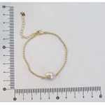Pulseira Bolinhas e Pérola Barroca 17+5cm
