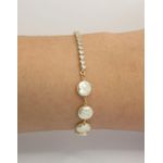 Pulseira Riviera com Pérolas Barrocas 15,5+5cm