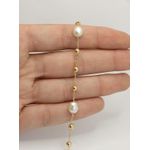 Pulseira de Bolas e Pérolas Barrocas 17,5+5cm