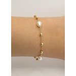 Pulseira de Bolas e Pérolas Barrocas 17,5+5cm