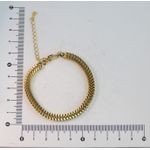 Pulseira Esteira Quadrada Oca 17,5cm + Extensor
