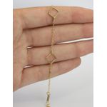 Pulseira Fina com Quadrados 16,5cm + Extensor