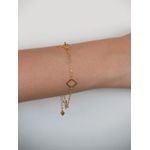 Pulseira Fina com Quadrados 16,5cm + Extensor