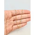 Colar Zircônias Redondo Penduradas 40+5cm