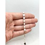 Tornozeleira Folheada a Prata Coração 25+5cm