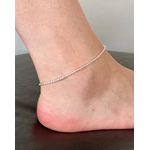 Tornozeleira Folheada a Prata Cordão Baiano 24+5cm