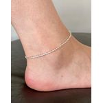 Tornozeleira Folheada a Prata Cordão Baiano 23+5cm