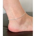 Tornozeleira Folheado a Prata Cordão Baiano 23+5cm