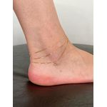 Tornozeleira 3x1 Corrente Veneziana Com Pingente 23+5cm 