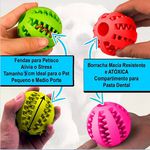 Bola Limpa Dente para Cães com Fendas para Petiscos e Pasta Dental