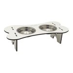 Comedouro Duplo Inox Alto