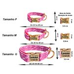 Coleira Camuflado Rosa com fecho de engate rápido 