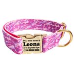 Coleira Camuflado Rosa com fecho de engate rápido 