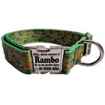 Coleira Camuflado Verde com fecho de engate rápido 