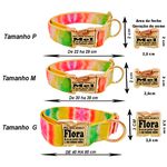 Coleira com estampa tie dye com fecho de engate rápido 