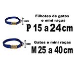 Coleira em couro fecho de engate rápido leve com metais na cor Dourado 