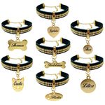 Gargantilha de couro com detalhes em strass