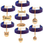 Gargantilha de strass pet com pingente metais na cor Dourado 