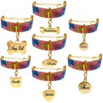 Gargantilha de strass pet com pingente metais na cor Dourado 
