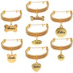 Gargantilha de strass fino com pingente metais na cor Dourado 
