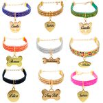 Gargantilha de strass fino com pingente metais na cor Dourado 