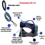 Coleira Peitoral Azul estilo colete com guia 