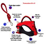 Coleira Peitoral Vermelho estilo colete com guia 