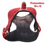 Coleira Peitoral Vermelho estilo colete com guia 