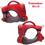 Coleira Peitoral Vermelho estilo colete com guia 