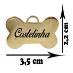 Corrente Dourada média para cães com gravação da caricatura da raça