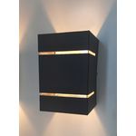 Kit Arandela Preta 2 Focos 2 Frisos C/ Lâmpada Led G9 3000k